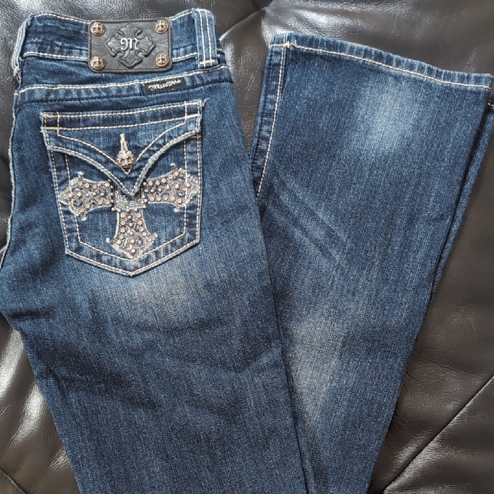 Miss Me Dark Blue Embellished Boot Cut Jeans